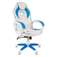 Кресло игровое Chairman GAME 16 экопремиум белый/голубой